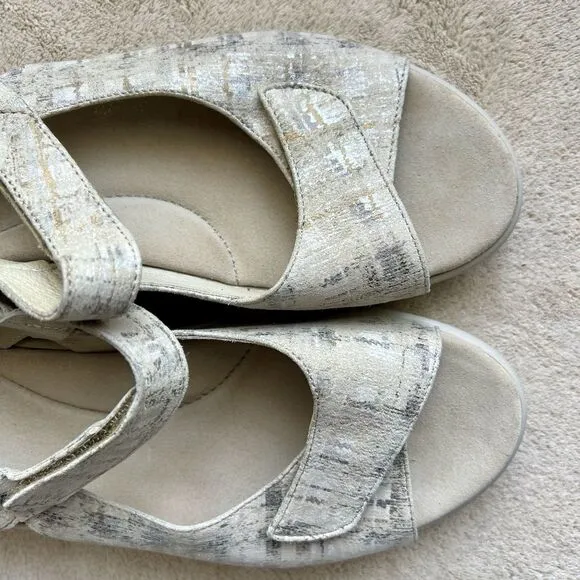Wolky Multu Picasso Crash Multi White Adjustable Sandals EU 41 US 10.5 Comfort