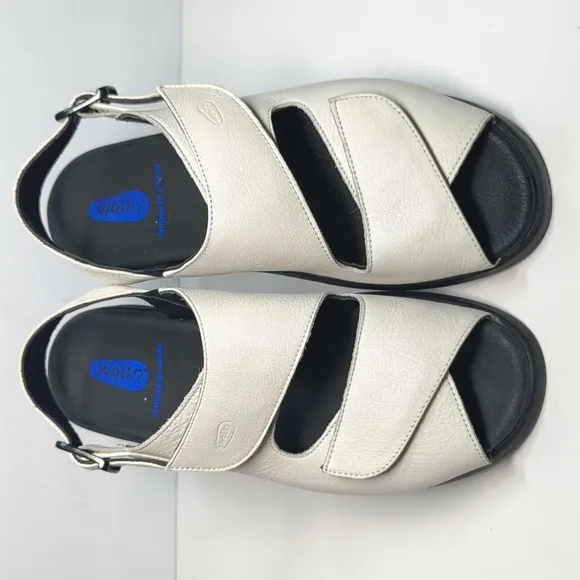 Wolky Nimes White Slingback Sandals Women's Size 9 EU 40
