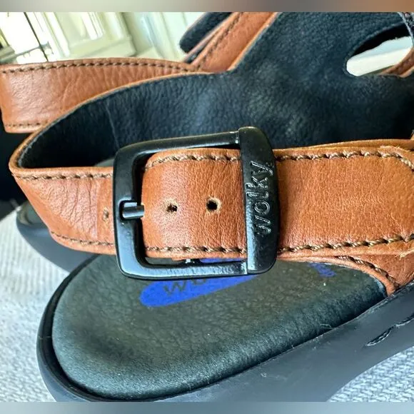 Wolky Sienna Mandalay Leather Sandals Comfort Size 38