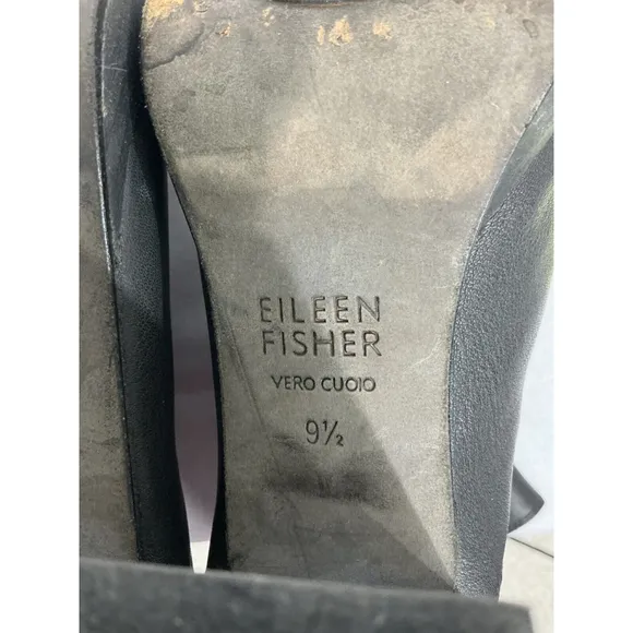 Womans Eileen Fisher Vero Cuoio 9.5 Black Pull On Elastic Heel Ankle Boots