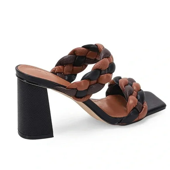 Women Braided Heeled Sandals size 9