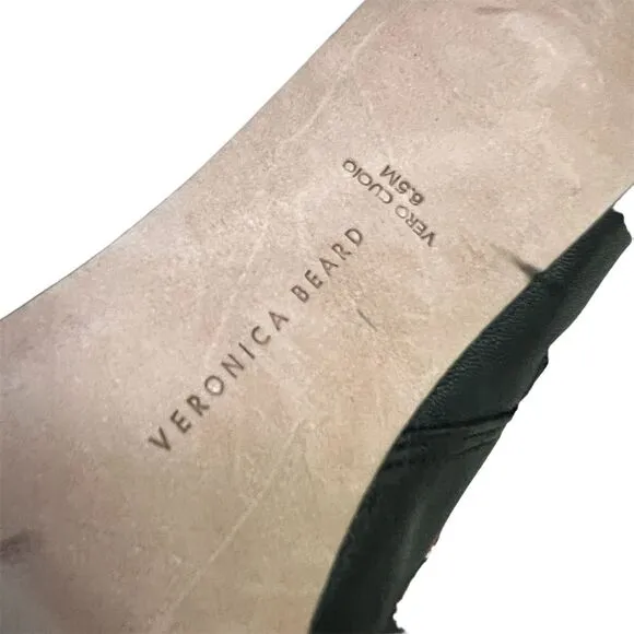 Women's Black Pointed Toe Kitten Heel Bootie Ankle Boots Zip Closure
