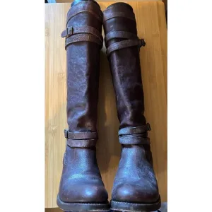 Women’s Frye Riding Boots Size 7.5 Distressed Brown Leather