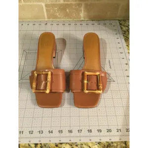 Women's J.Jill Brown Leather Heeled Sandals Size 7.5