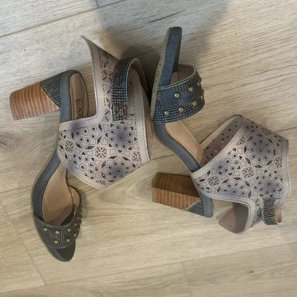 WOMEN'S L'ARTISTE BY SPRING STEP BERNADETTE HEELED SANDALS Gray Size 9