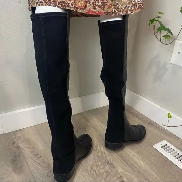 Womens leather Stuart Weitzman boots, black high knee boot size 81/2 M