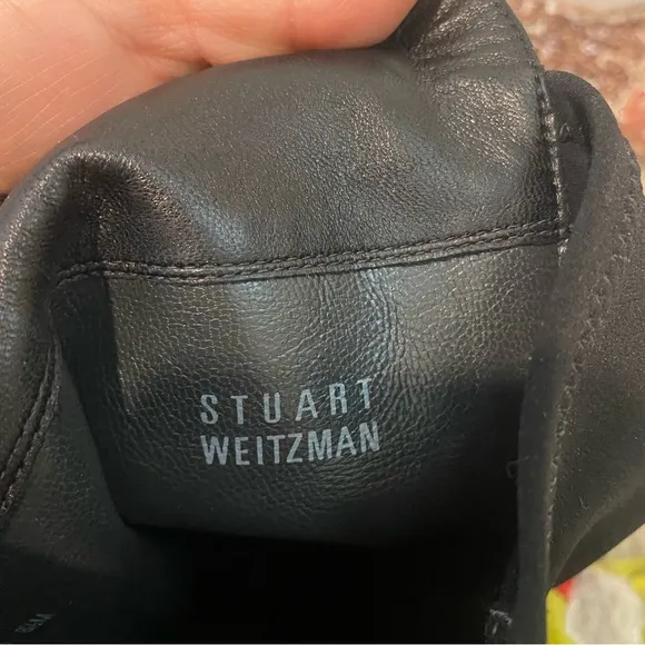 Womens leather Stuart Weitzman boots, black high knee boot size 81/2 M