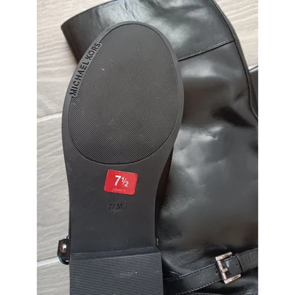 Women's Michael Kors Black Leather Riding Boots Size 7.5