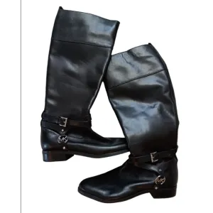 Women's Michael Kors Black Leather Riding Boots Size 7.5