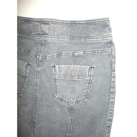 Womens New 6 Merrigan Noir Blue Skirt Corduroy NWT PrAna Work Buttons Casual 18&quot;