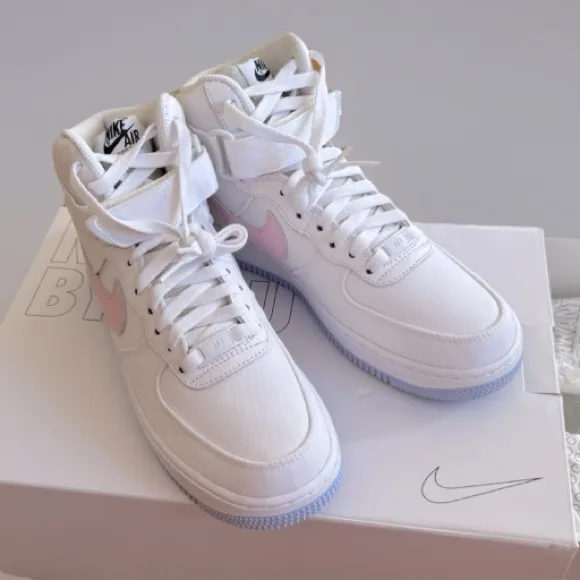 Women’s Nike Air Force 1, High Tops, Nike By You, blank canvas sneakers.