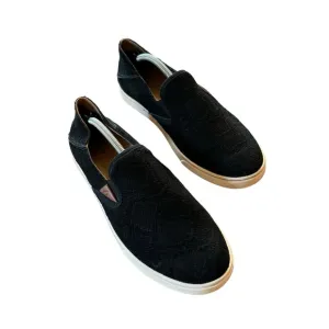Women’s Olukai Size 9 Black Pehuea Snake/Python Print Suede Slip On Loafers