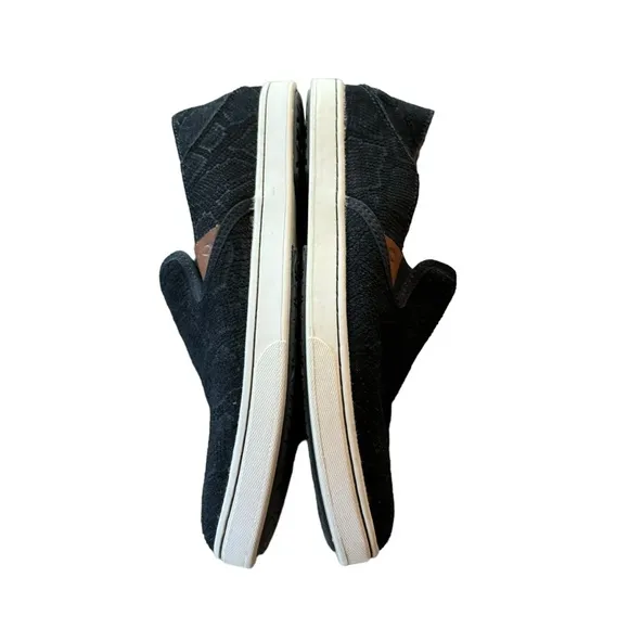 Women’s Olukai Size 9 Black Pehuea Snake/Python Print Suede Slip On Loafers