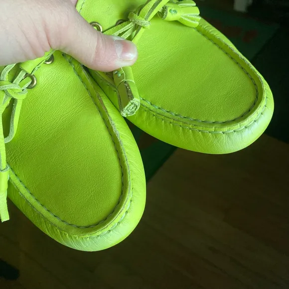 Women's Ralph Lauren Loafers Green Leather size 37