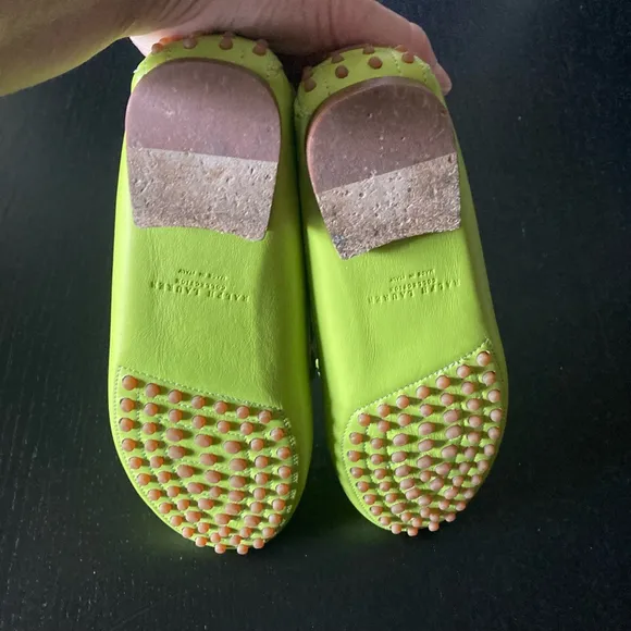 Women's Ralph Lauren Loafers Green Leather size 37