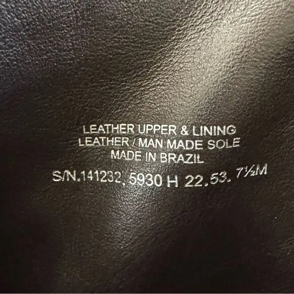 Women’s Tory Burch Leather Riding Boot 7.5 Dark Brown Logo Embossed