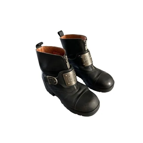 Women’s Vintage Harley-Davidson Riding Boots Buckle Size 8.5