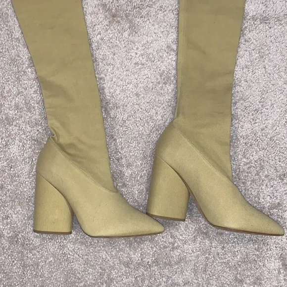 YEEZY SEASON 4 STRETCH CANVAS THIGH HIGH BOOTS DOLLAR SIZE 37/7
