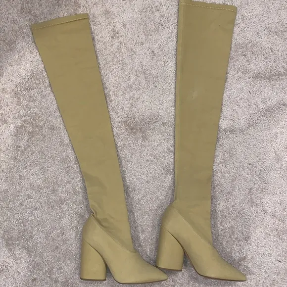 YEEZY SEASON 4 STRETCH CANVAS THIGH HIGH BOOTS DOLLAR SIZE 37/7