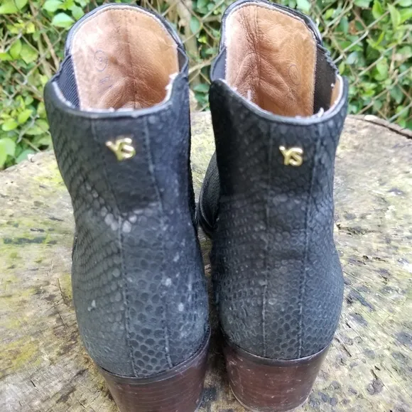 Yosi Samra Leather Liberty Snakeskin Bootie