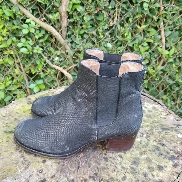 Yosi Samra Leather Liberty Snakeskin Bootie
