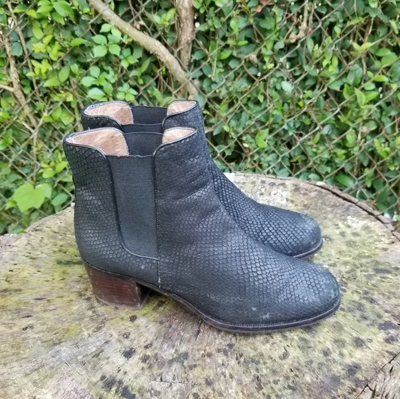 Yosi Samra Leather Liberty Snakeskin Bootie