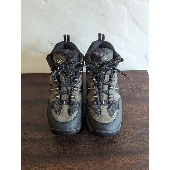 Z-Coil High Desert Gray and Black Hiking Boots Pain Relief Spring Heel Size 10