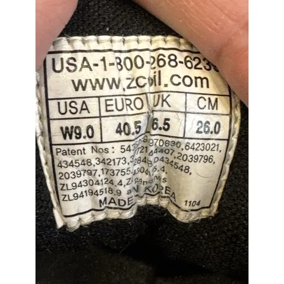 Z-Coil Hiking Boots High Desert Mens W9 Gray Black Enclosed Coil Pain Relief