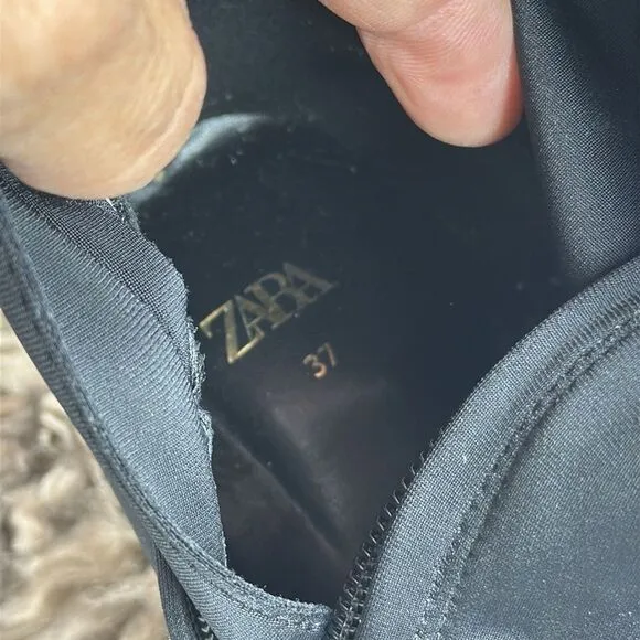 (Z3) Zara, SQUARE TOE STRETCH HIGH HEEL BOOTS, size 37/6.5US
