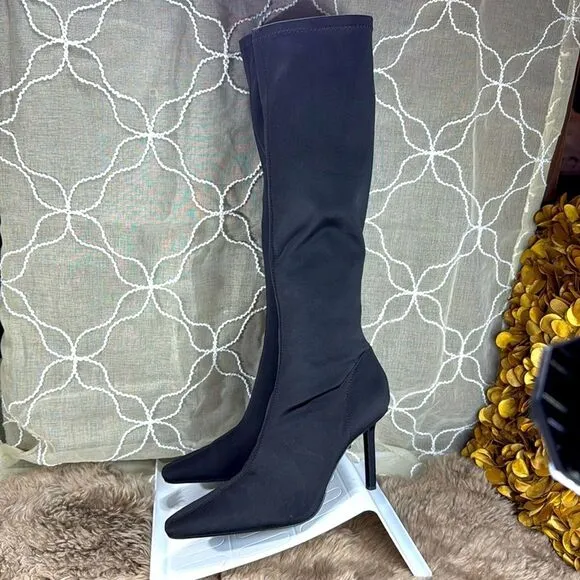 (Z3) Zara, SQUARE TOE STRETCH HIGH HEEL BOOTS, size 37/6.5US