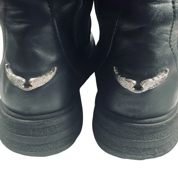 Zadig &amp; Voltaire Girls Chelsea Black Leather Ankle Boots with Elastic Panels
