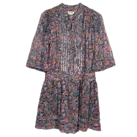ZADIG &amp; VOLTAIRE Rimo Paisley-Print Mandala Woven Dress In Multicolor Size XS