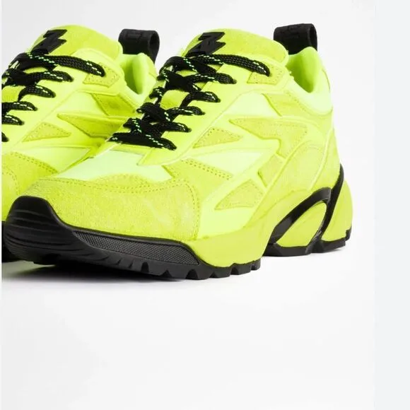Zadig &amp; Voltaire yellow leather and neoprene sports shoes sneakers NWT