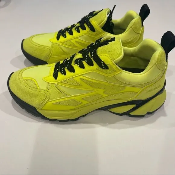 Zadig &amp; Voltaire yellow leather and neoprene sports shoes sneakers NWT