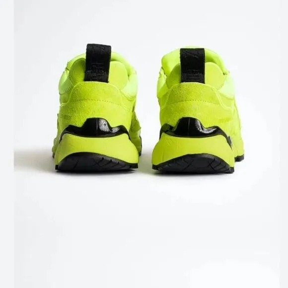 Zadig &amp; Voltaire yellow leather and neoprene sports shoes sneakers NWT