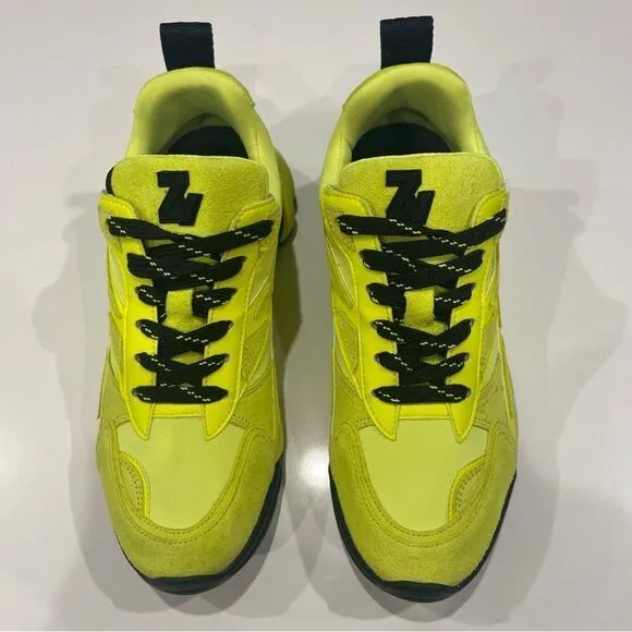 Zadig &amp; Voltaire yellow leather and neoprene sports shoes sneakers NWT