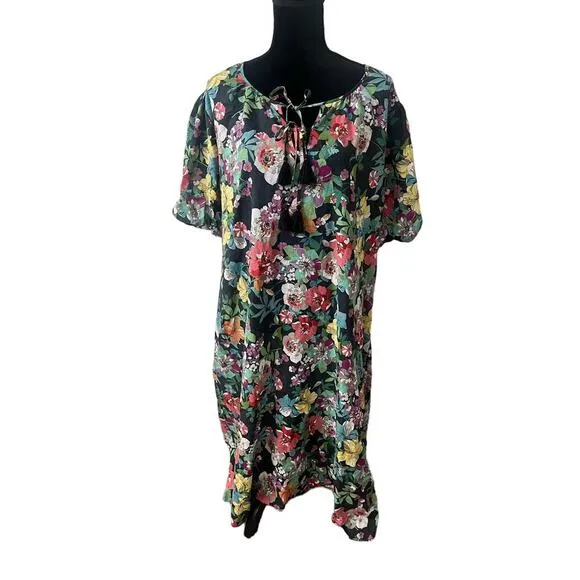 ZAHAVA TIE NECK MIDI DRESS - XL