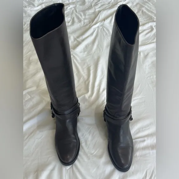 Zara Classic Buckle and Chain Riding Boots