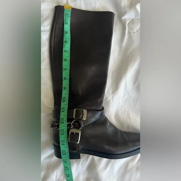 Zara Classic Buckle and Chain Riding Boots