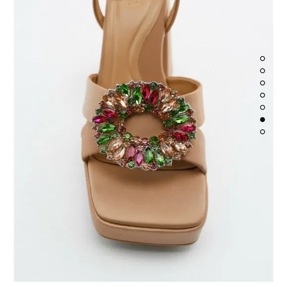 ZARA EMBELLISHED PLATFORM SANDALS Chunky heeled bloggers favorite