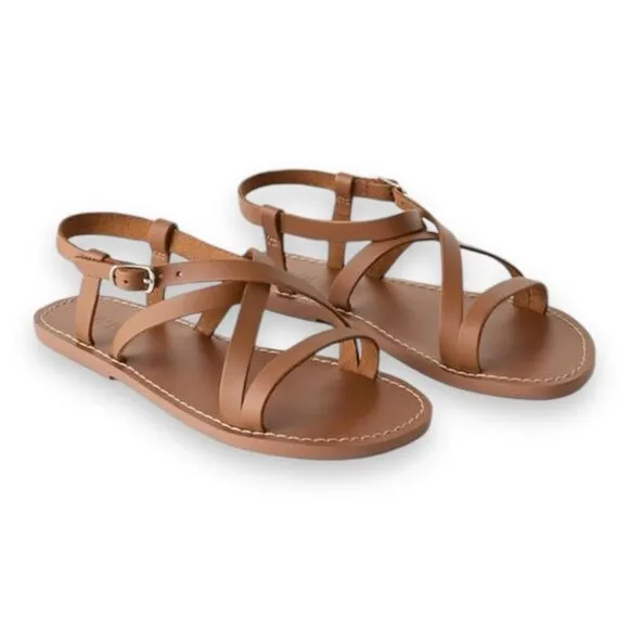 ZARA Kids | Brown | LEATHER STRAPPY SANDALS