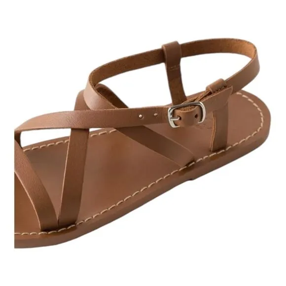 ZARA Kids | Brown | LEATHER STRAPPY SANDALS