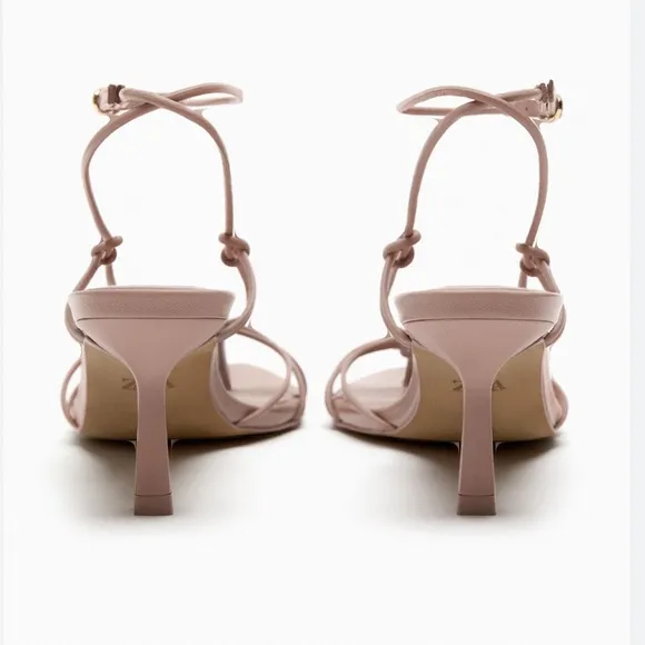 ZARA Pointed Toe Heeled Leather Sandals