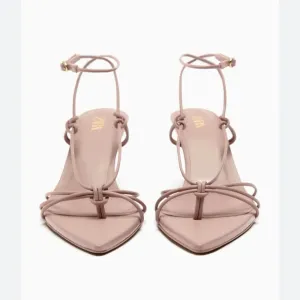 ZARA Pointed Toe Heeled Leather Sandals