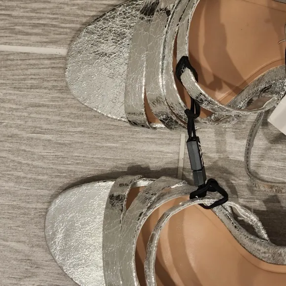 Zara Silver Strappy Sandals for Women