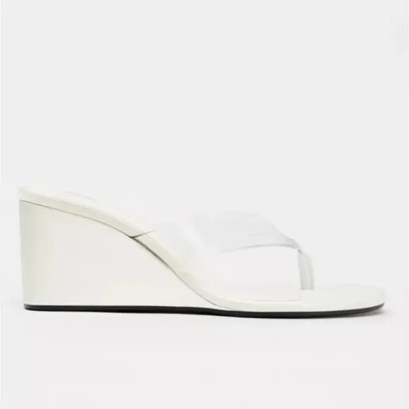 ZARA VINYL WEDGE SANDALS