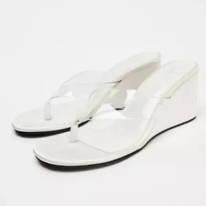ZARA VINYL WEDGE SANDALS