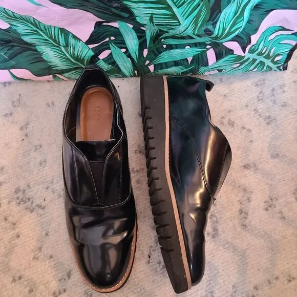 ZARA WOMAN Shoe Black Patent 2827 Platform Career Size 40 US 9.5