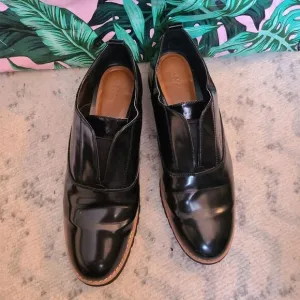 ZARA WOMAN Shoe Black Patent 2827 Platform Career Size 40 US 9.5