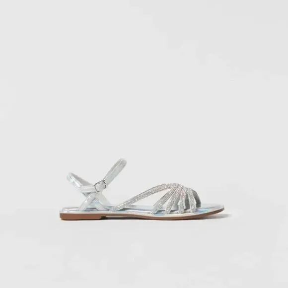 ZARA SPARKLY EMBELLISHED STRAPPY SANDALS‎